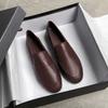 British Style Women's Black Leather Shoes All-Match Flats Size 41-43.