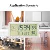 Battery Powered Digital Alarm Clock TEMP Humidity Date Week Weather Station Snooze Table Clock 12/24H Wall-mounted LCD Clock