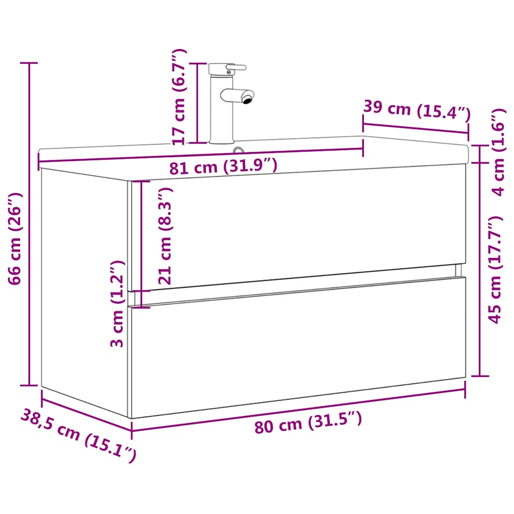 2 Piece Bathroom Furniture Set Concrete Grey Particleboard