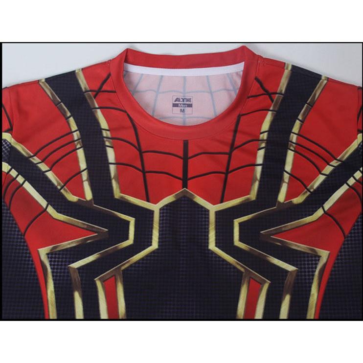 Marvel Herren Superheld Kompressions-T-Shirt Sport Fitness Gym Tops Spiderman T-Shirt