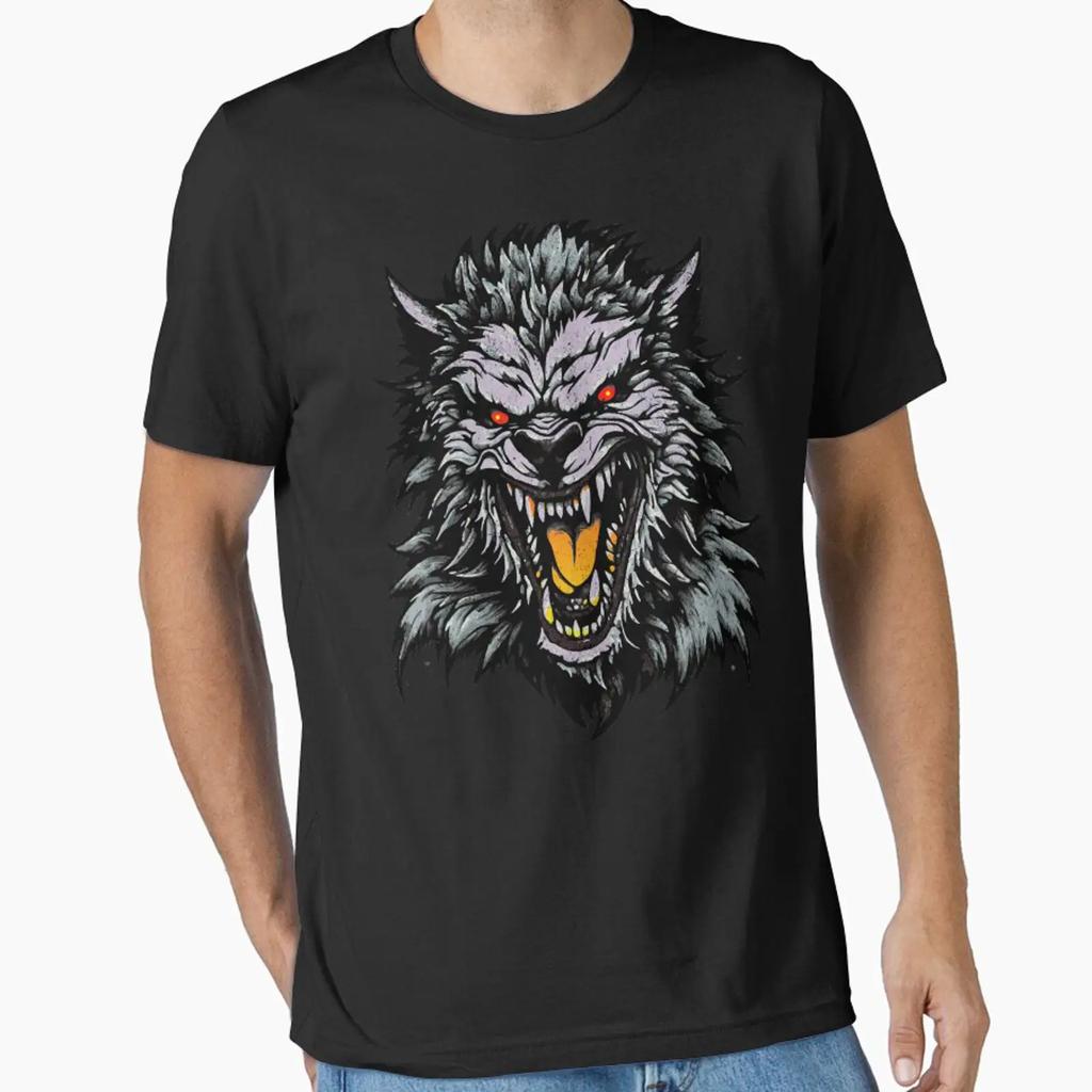 Scary Werewolf T Shirt Essential Vintage Slightly Stylish Versatile Soft Breathable Fashion Designer Clothes Stretched