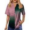 Modisches, lockeres Sommeroberteil für Damen mit V-Ausschnitt und Knopfleiste, kurzärmelig, lässig, elegant