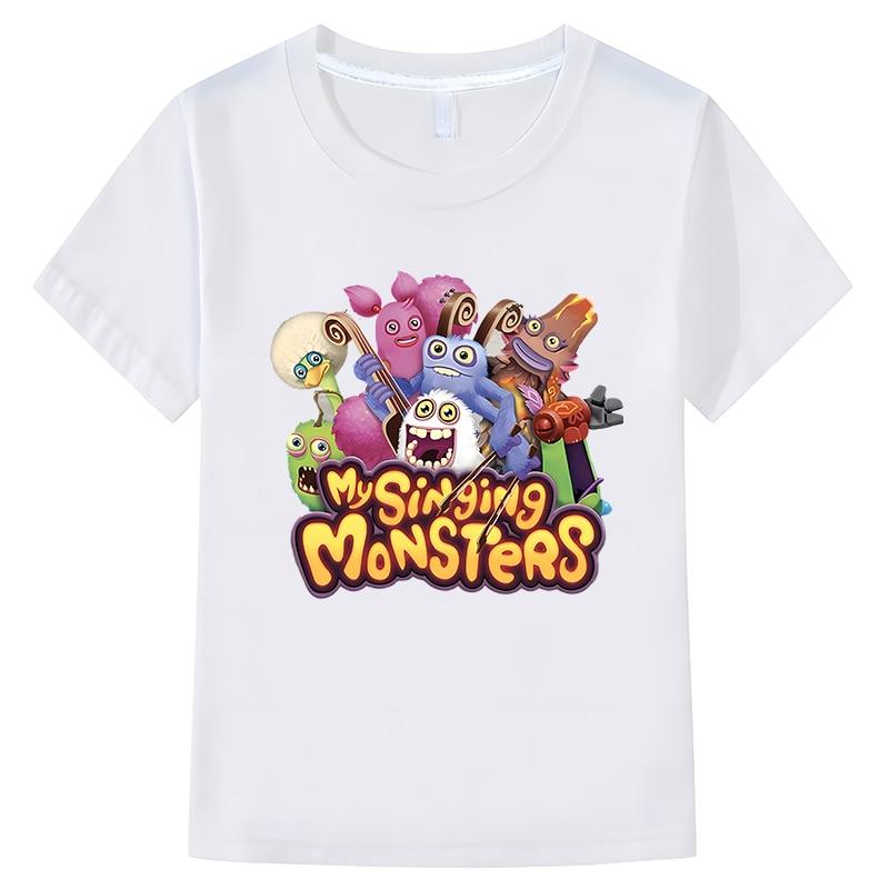 

Детские футболки My Singing Monsters, повседневные топы из 100% хлопка с короткими рукавами, одежда для мальчиков и девочек y2k, летняя футболка с аниме, детская одежда 100