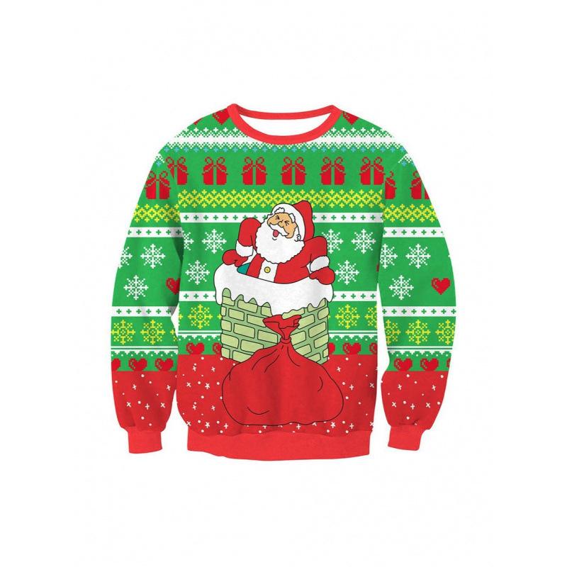 Men's Autumn and Winter Christmas 3D Printed Crew Neck Is Fashionable, Versatile and Comfortable Hoodies & Sweatshirts (men’s)