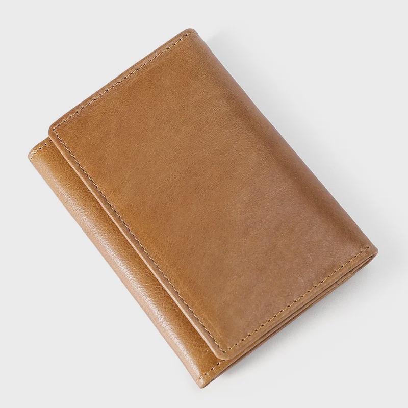 RFID-Diebstahlschutz-Kartenhalter aus gewachstem Rindsleder – Retro-Multifunktionsdesign