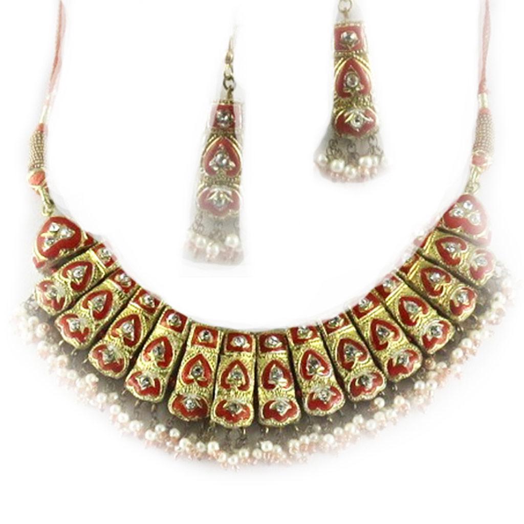 Les Trésors De Lily [B8574] - Šperkový set 'Palanquin' Červeno-Zlatý