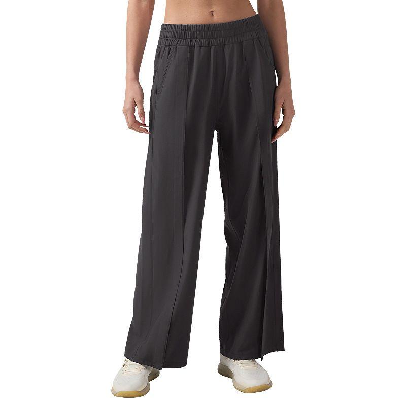Style Casual Sports Pants Female New Product High-Waist Quick-Drying Breathable Belly Extraction Slim Looking Fitness Pants Wide-Leg Straight Pants