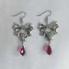 Gothic Vampire Bat Earrings for Women Man Fashion Witch Jewelry Accessories Red Crystal Vintage Bat Pendant Ear Hooks