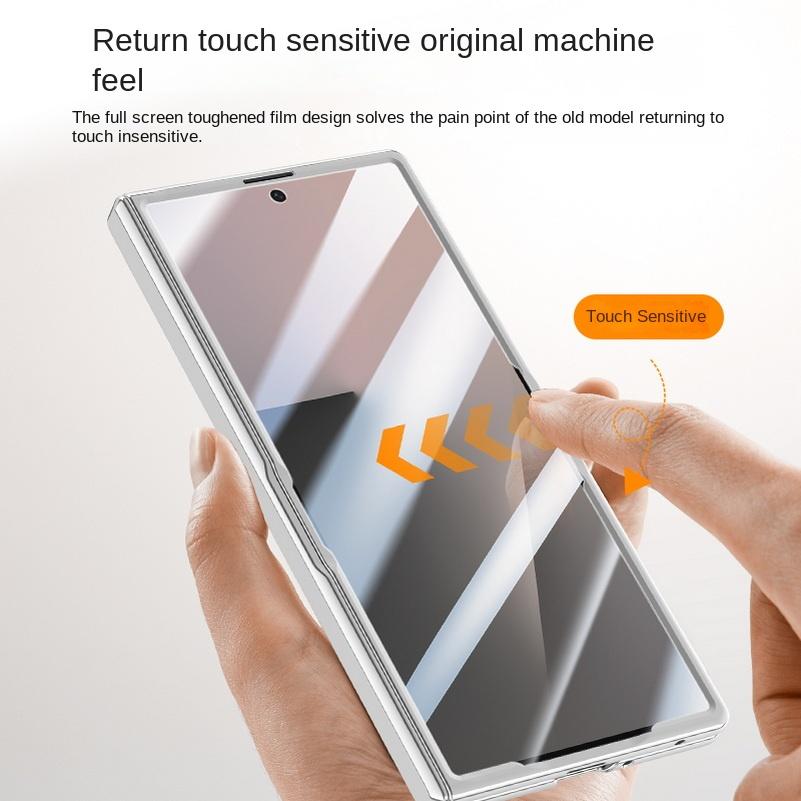 Metal Ring Holder Magsafe Magnetic Phone Case for Samsung Galaxy Z Fold 7 Spring Hinge with Tempered Glass Film Protection Cover