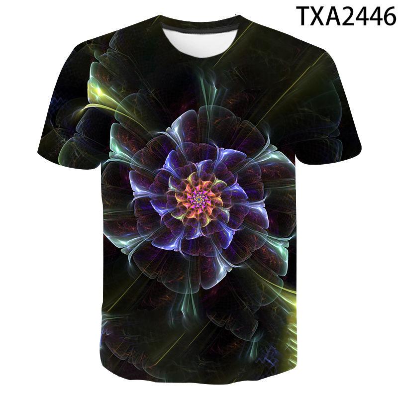 New Men Women Children Summer Flower 3D Print Short Sleeve T Shirt Fashion Casual Harajuku Streetwear Tops Cool Tees