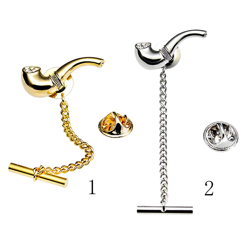 Mens Smoking Pipe Shape Tie Tack Clip for Wedding Business Formal