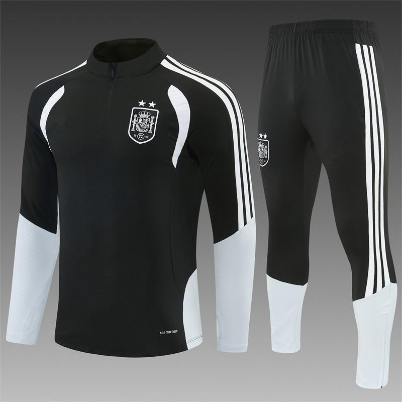 Adult National Team Soccer Training Jerseys Long Sleeve Half Zip Cotton Blend Sports Wear