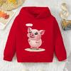 6 13 PIG I M SO HAPPY Boys' Casual Long-Sleeve Hoodie, Autumn And Winter Sports Shirt for Boys, Outdoor Hoodie Top