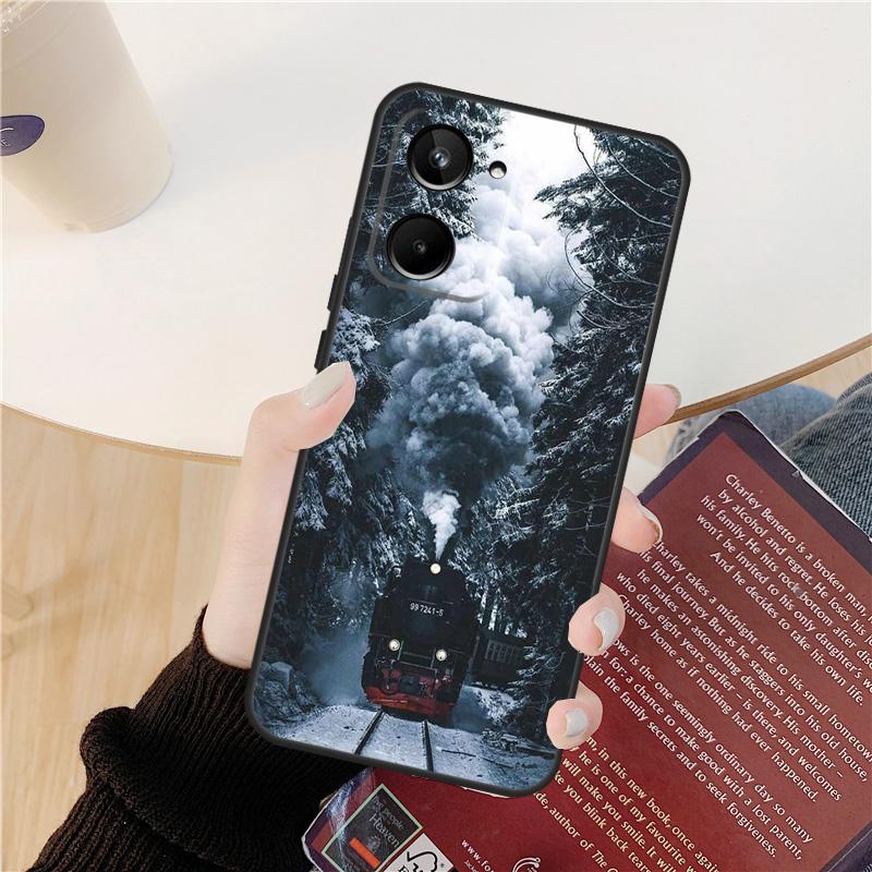 Train Railway Travel Case For Realme C61 C67 C53 C55 C75 C51 C21Y C25S GT 6 6T 5 GT7 Pro 10 11 12 13 14 Pro Plus