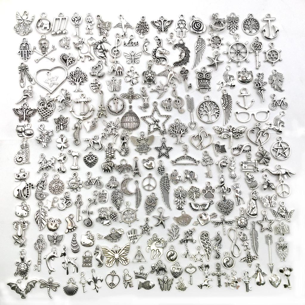 Tibetan Silver Charms: 100/300pcs for DIY Jewelry - Small Pendants for Bracelets & Necklaces, Alloy Accessories