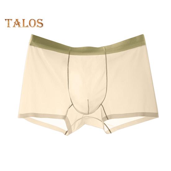 Men Boxer Underwear Mid-rise Elastic Waist U-Convex Shorts Briefs Ultra Thin Transparent Ice Silk Seamless Panties