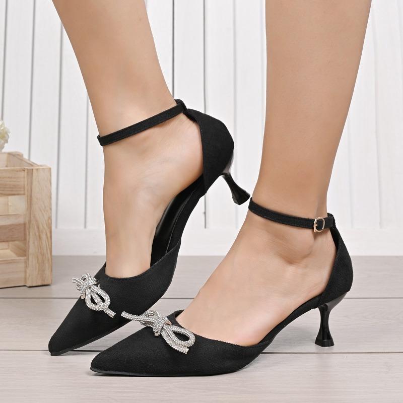 2025 Fashion Ladies Shoes Buckle Strap Women's High Heels Fashion Butterfly-knot Office and Career New Plus Size High Heels