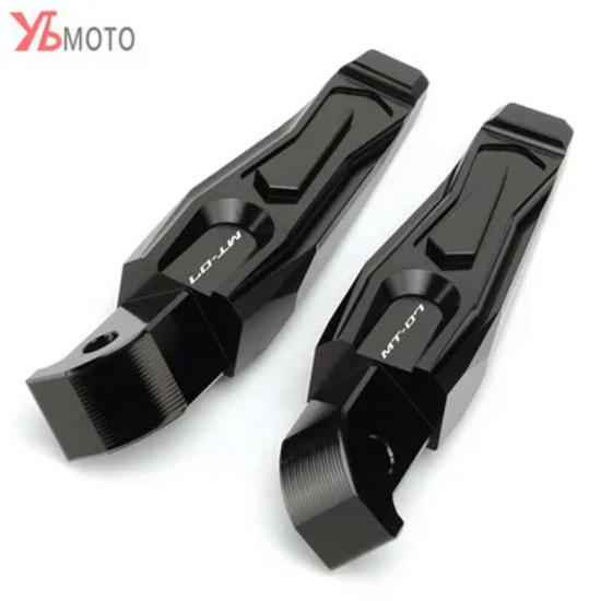 Motorcycle CNC Foot Pegs Rear Passenger Footrests Fit For Yamaha MT07 MT 07 MT-07 2014-   With Laser Logo