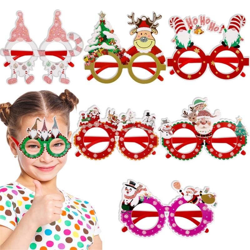 Christmas Decorations 2024 Glasses Frame Santa Snowman Eyeglasses Adult Kids Christmas Props Gift New Year Party Supply