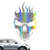Reflective Skull Sticker - 10" Waterproof Car Decal, Flaming Skull Design, PVC Adhesive Stripes