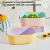 Cute Dopamine Two-color Vegetable and Fruit Washing Basin Large Capacity Double-Layer Drain Basket Kitchen Storage Basket