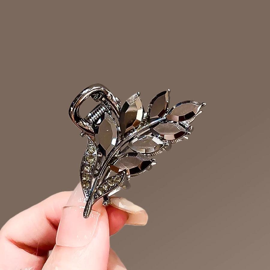 Crystal Flower Hair Claw Clip - Korean Style 2025