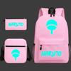 Large Capacity Schoolbag with Shoulder Strap; Student Three-piece Pencil Case Set