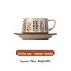 Diblang Retro Latte Art Ceramic Coffee Cup and Saucer Set