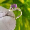 Natural  Purple Amethyst Gemstone 925 Sterling Silver Ring 7.5 US, Gift Ring
