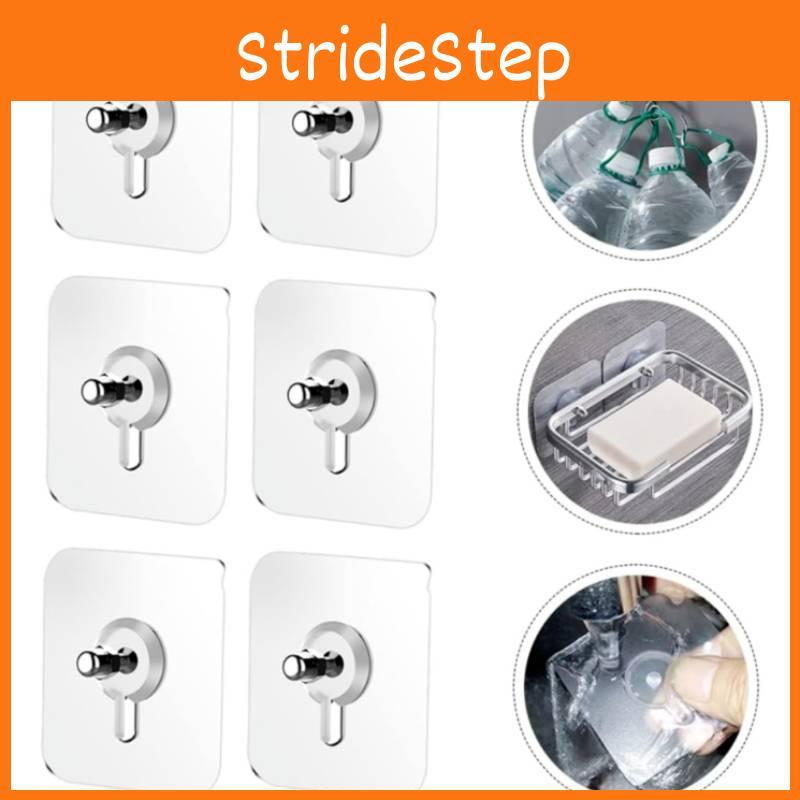 Non Drill Adhesive Hook Stainless Steel Transparent Wall Mount For Home Organization