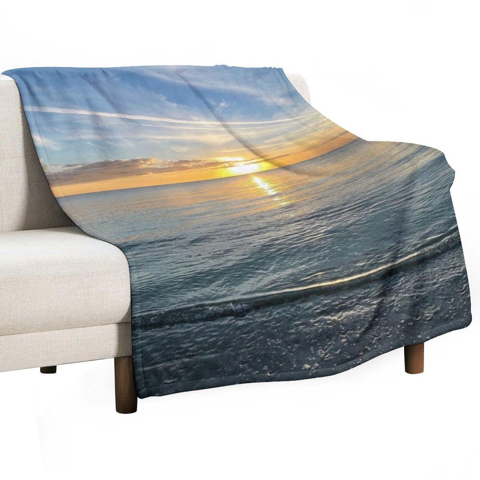 Stunning sunset on Cayo Costa State Park Throw Blanket Retros Thin Multi-Purpose Soft Blankets 30x40in
