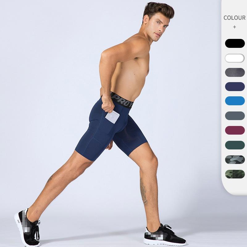 Pantaloni Sportivi da Uomo Aderenti Corti Pantaloni da Basket Pantaloni Fitness Senza Piedi Pantaloncini a Compressione da Corsa