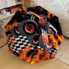1 Stück Monster Truck, Thema Flammen, Hochwertiger Regenschirm, Automatisches Öffnen und Schließen, Multifunktionaler Regenschirm G0811261