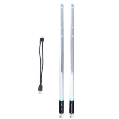 LED Drumstick USB Rechargeable 15 Color Changing Light Up Drum Sticks with Switch for Stage
