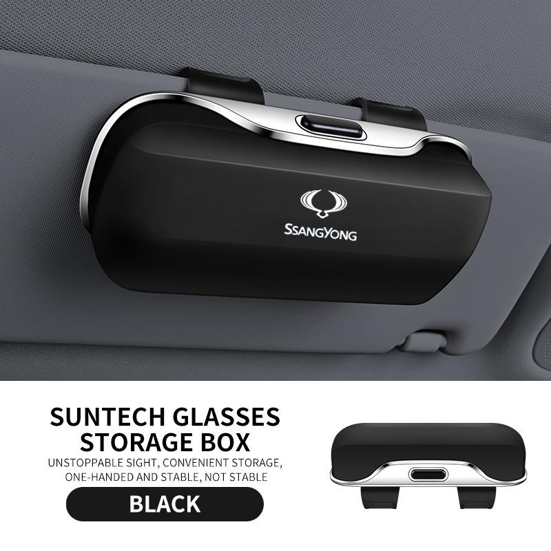 

For Ssangyong torres Rexton musso Tivoli Korando stavic kyron actyon Accessories Car Visor Sunglasses Glasses Case Glasses Clip чёрный