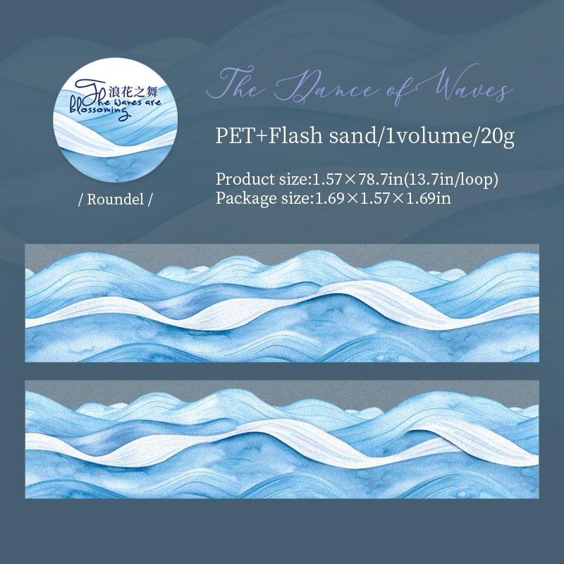 

6 styles 40mm*200cm The waves one by one series Ocean wave theme sticker Scrapbooking Material Diary Album Junk Journal Supplies