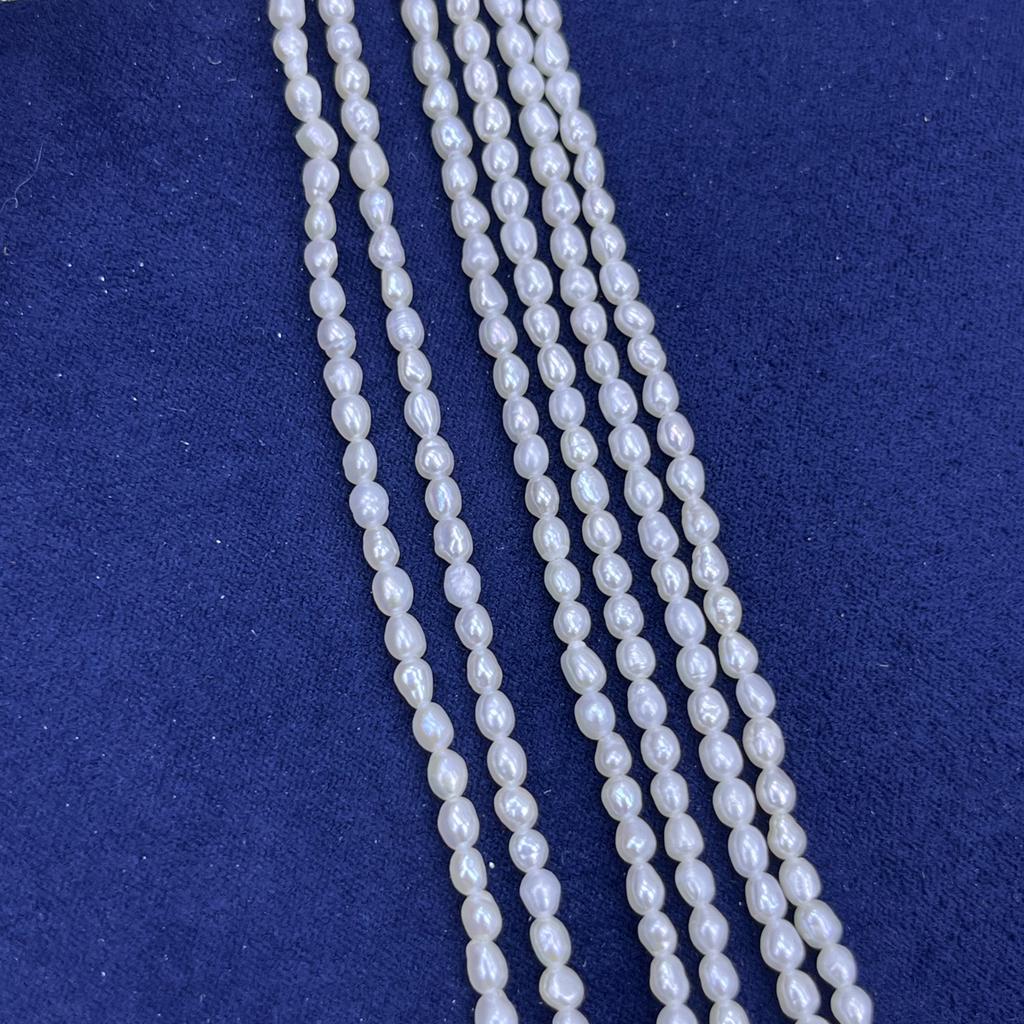 1String, White Natural Freshwater Pearls, Handmade Rice Pearl Beads for Jewelry Making DIY Crafts (Beads 2-3mm, Length 36cm)