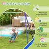 Kids' Swing Set with 2 Swing Seats, for 3-8 Years, Steel, 2.7 x 1.6 x 1.8 m