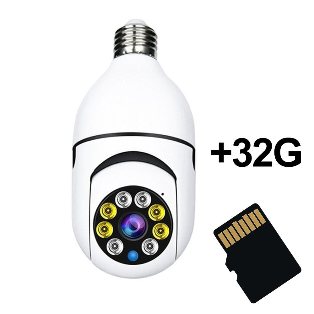 E27 Bulb Camera Wireless IP Camera Outdoor Street WIFI PTZ Speed Dome Camera 1080P HD AI Auto Tracking CCTV Surveillance