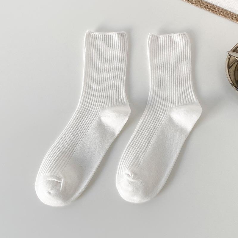 Dámské ponožky střední délky jednobarevné na jaro a podzim - Korejský styl univerzální design