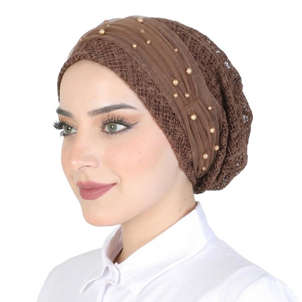 Beading Muslim Hijab Hats Cotton Turban Head Wrap Headwrap Underscarf Hat Cancer Bandanas