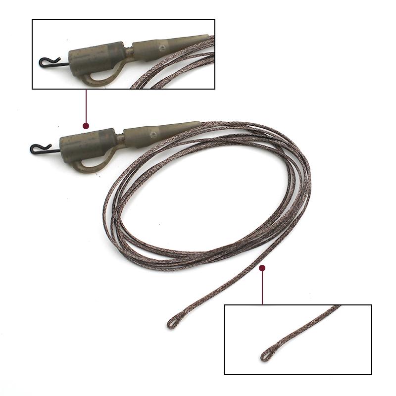 2 Stück Karpfenangeln Bleifreies Vorfach 100cm/60lb Tail Rubbers Blei-Clips Stecker T-Stifte QC Wirbel Schlaufe+Laufblei-Clip