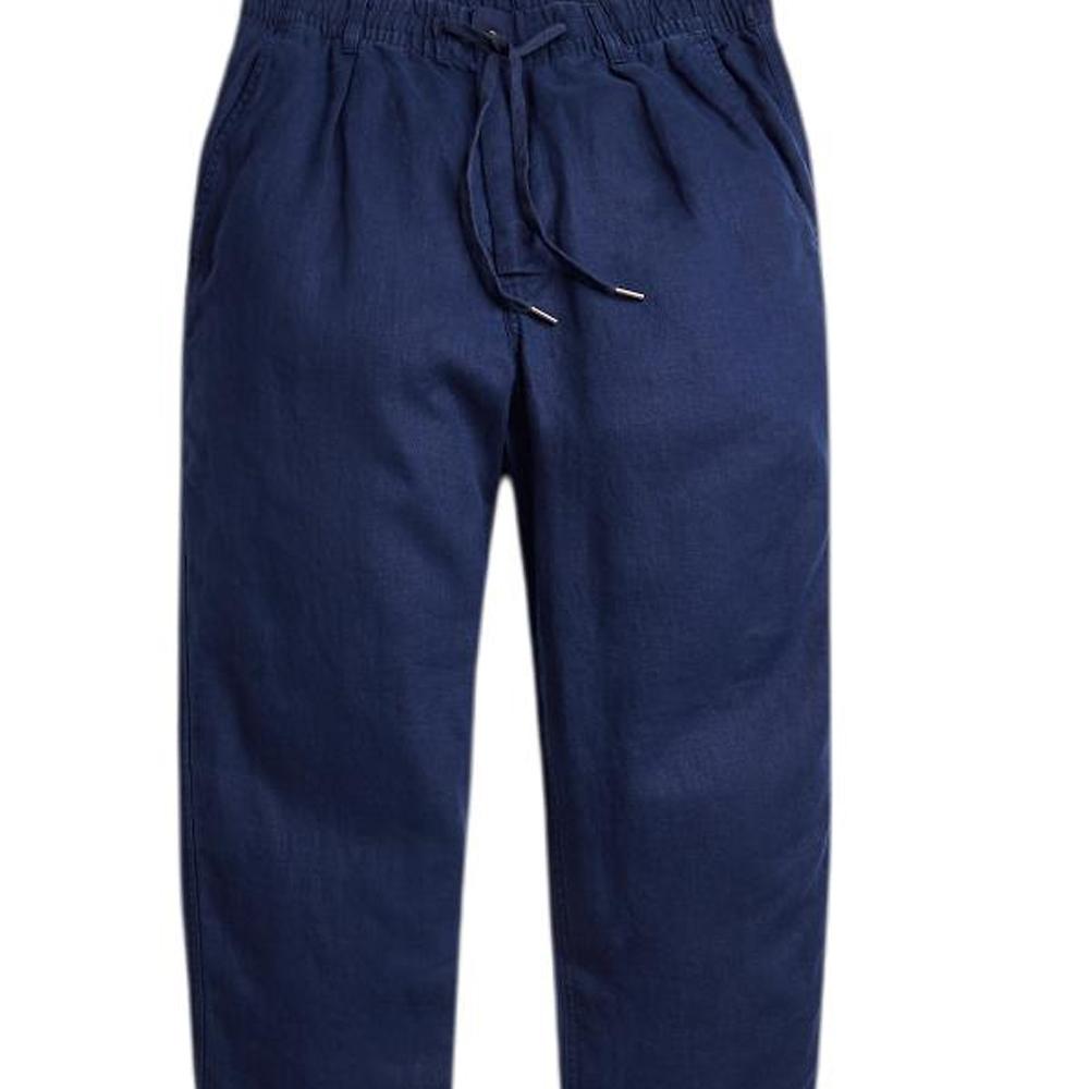 Polo Ralph Lauren Solid Color Lace-Up Mid-Rise Slim Fit Straight Leg Casual Pants Men pants Dark-Blue MNPOPNT1BQ20420-410