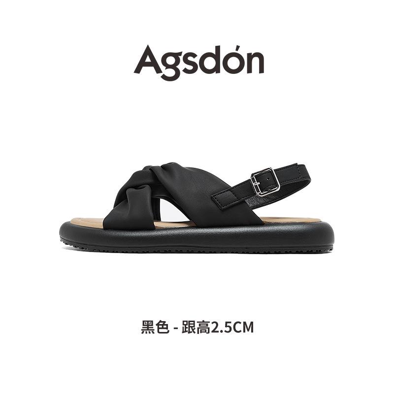 

Augustine flat-soled sandals women s 2025 new summer wear one-word buckle sports soft-soled casual beach sandals 41