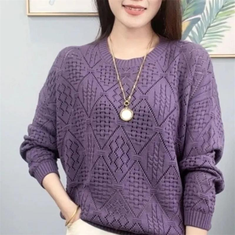 Frühling Herbst Damen Lose Stricken Aushöhlen Damen Pullover Pullover Koreanische Version Langarm Top