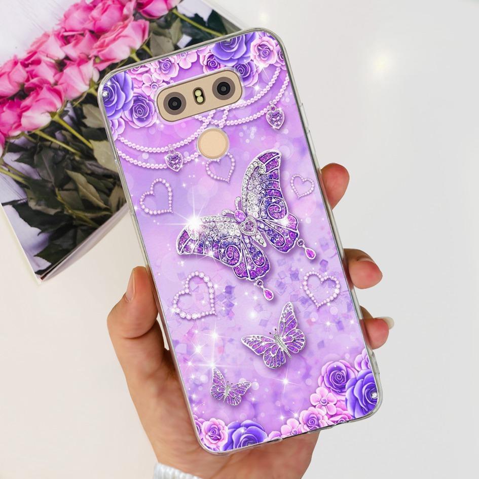 For LG G6 Plus Case LGM-G600K Phone Cases Popular Flower Soft Silicone Clear Protective Shell For LG G6 G 6 LG6 LGG6+ Back Cover