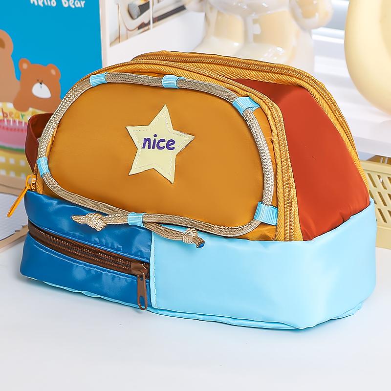 

Star Tent Style Pencil Case Large Capacity Pen Bag Cute 3 Comparterment Storage Pouch for Students Stationary School