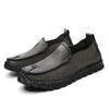 Fashion Moccasins Breathable Men Flats  Classic Soft Driving Shoes Genuine Leather Men Footwear Slip On Business Casual Walking Shoes