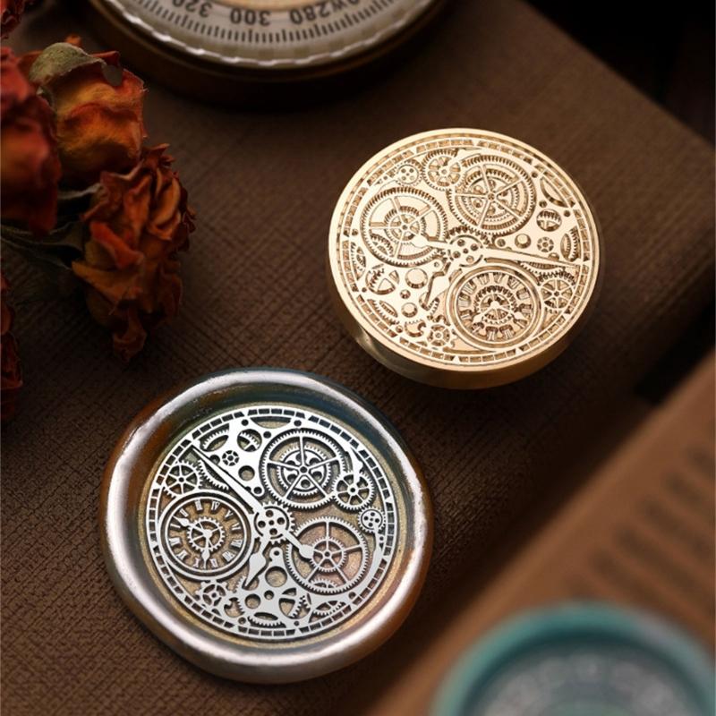 Astronomical Series Sealing Waxed Stamp Brass Head Clock Wax Seal Stamp for Envelope Wedding Invitation Decorations