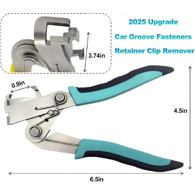 Professional Car Clip Pliers - Automotive Panel Removal Tool for Fasteners, Clips & Rivets | Multi-Function Snap Ring Pliers | Non-Marring Trim
